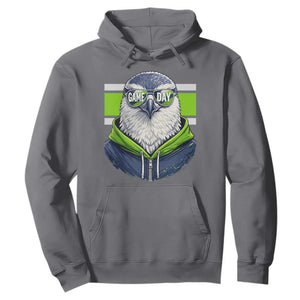 Cool Hawk Wearing Hoodie Graphic Hoodie Game Day Swagger TS02 Charcoal Print Your Wear