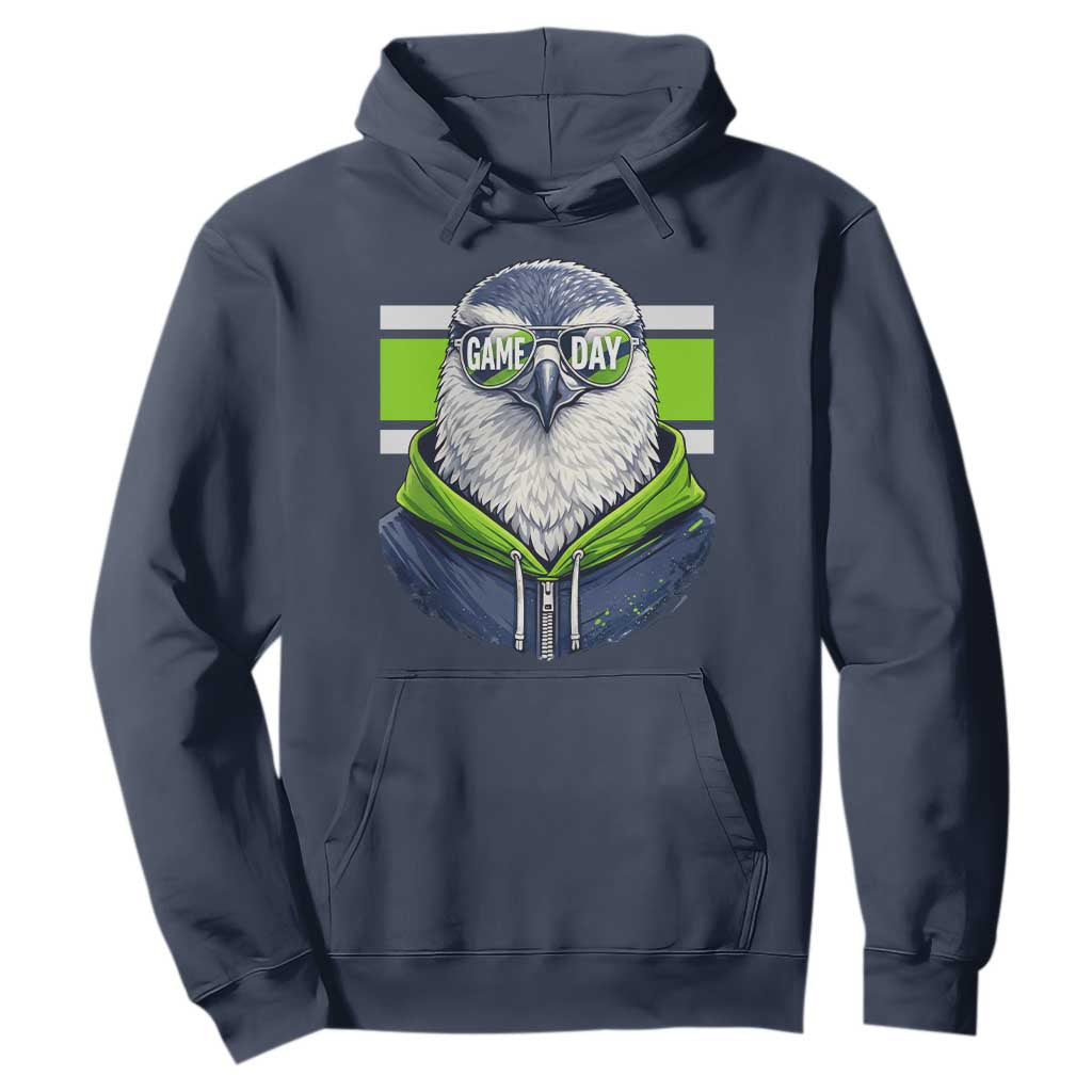 Cool Hawk Wearing Hoodie Graphic Hoodie Game Day Swagger TS02 Navy Print Your Wear