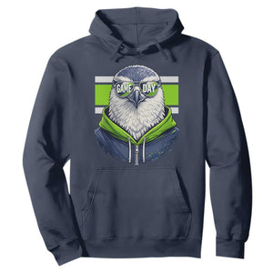 Cool Hawk Wearing Hoodie Graphic Hoodie Game Day Swagger TS02 Navy Print Your Wear