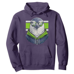 Cool Hawk Wearing Hoodie Graphic Hoodie Game Day Swagger TS02 Purple Print Your Wear