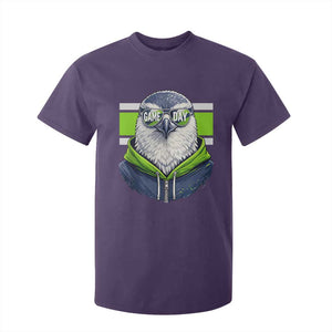 Cool Hawk Wearing Hoodie Graphic T Shirt For Kid Game Day Swagger TS02 Purple Print Your Wear