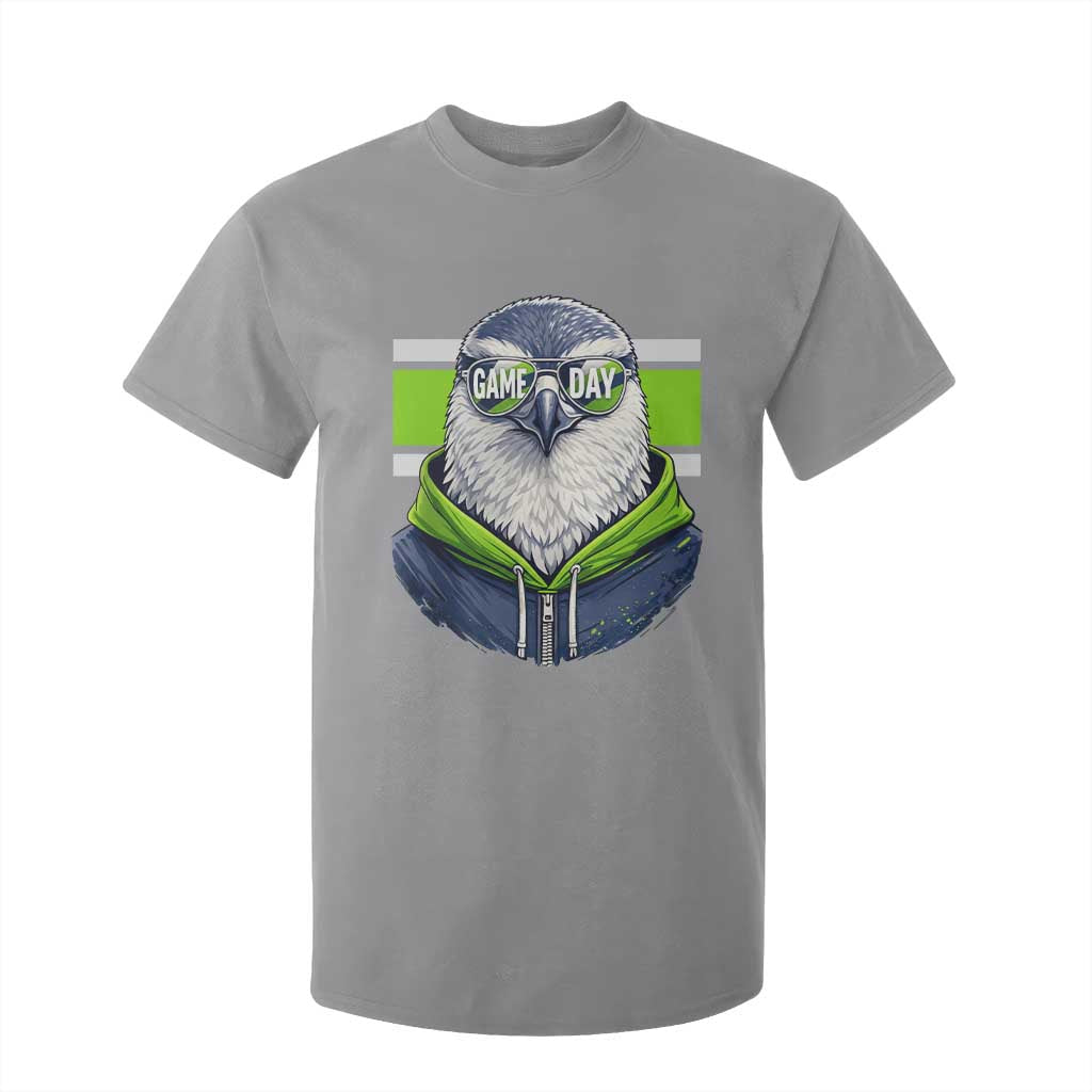 Cool Hawk Wearing Hoodie Graphic T Shirt For Kid Game Day Swagger TS02 Sport Gray Print Your Wear