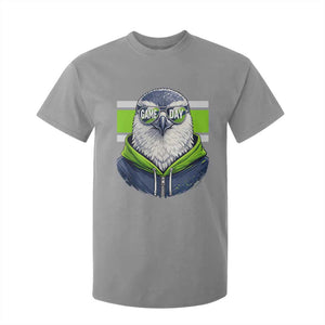 Cool Hawk Wearing Hoodie Graphic T Shirt For Kid Game Day Swagger TS02 Sport Gray Print Your Wear