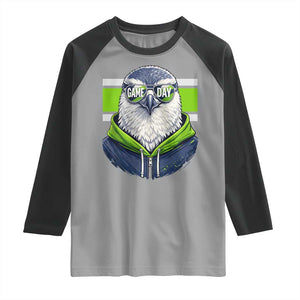 Cool Hawk Wearing Hoodie Graphic Raglan Shirt Game Day Swagger TS02 Sport Gray Black Print Your Wear