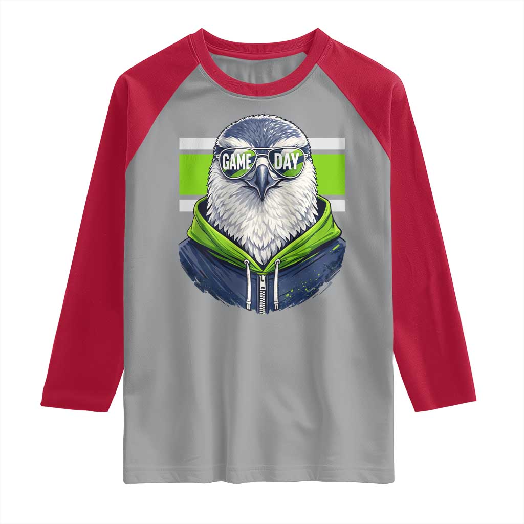 Cool Hawk Wearing Hoodie Graphic Raglan Shirt Game Day Swagger TS02 Sport Gray Red Print Your Wear