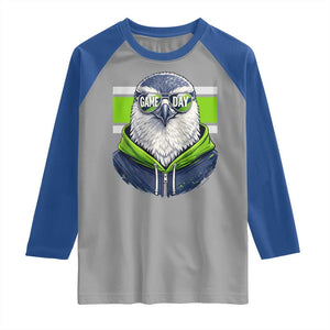 Cool Hawk Wearing Hoodie Graphic Raglan Shirt Game Day Swagger TS02 Sport Gray Royal Print Your Wear