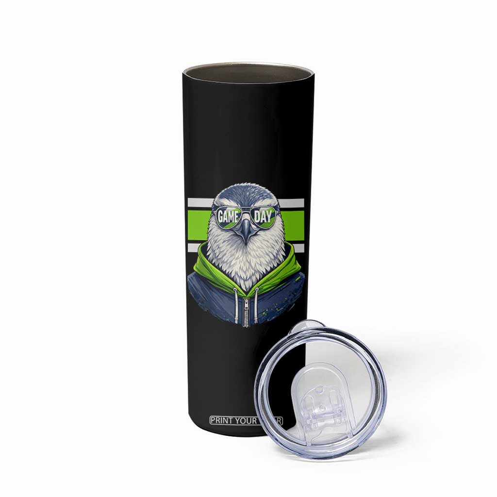 Cool Hawk Wearing Hoodie Graphic Skinny Tumbler Game Day Swagger TS02 Print Your Wear