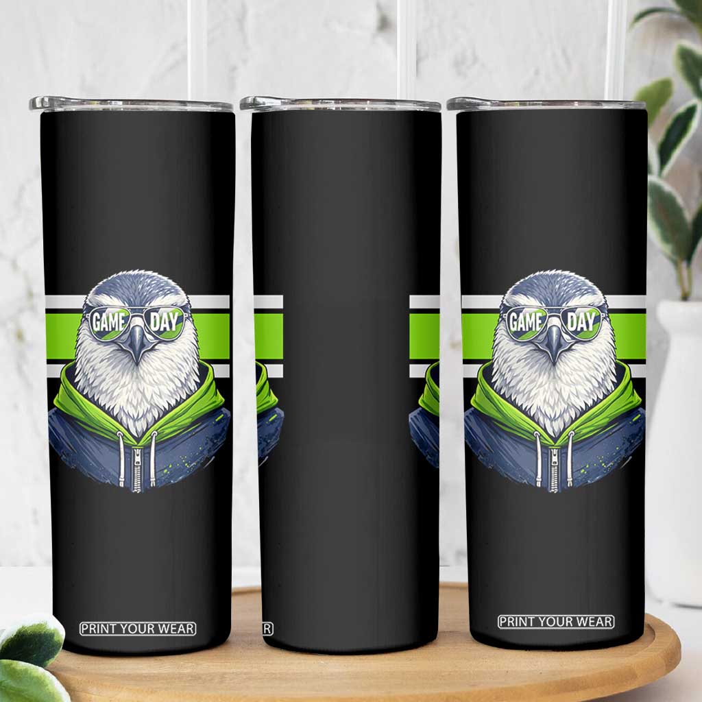 Cool Hawk Wearing Hoodie Graphic Skinny Tumbler Game Day Swagger TS02 Print Your Wear