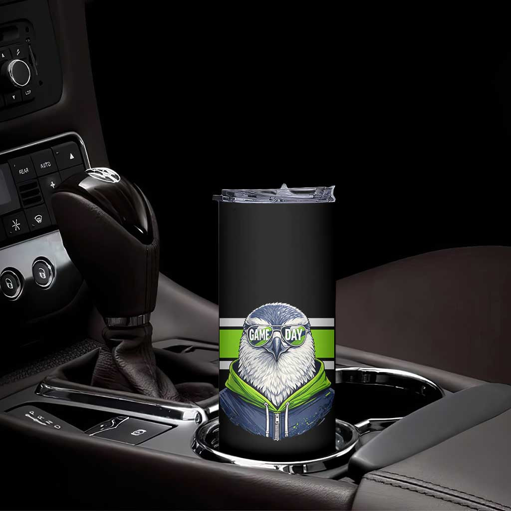 Cool Hawk Wearing Hoodie Graphic Skinny Tumbler Game Day Swagger TS02 Print Your Wear