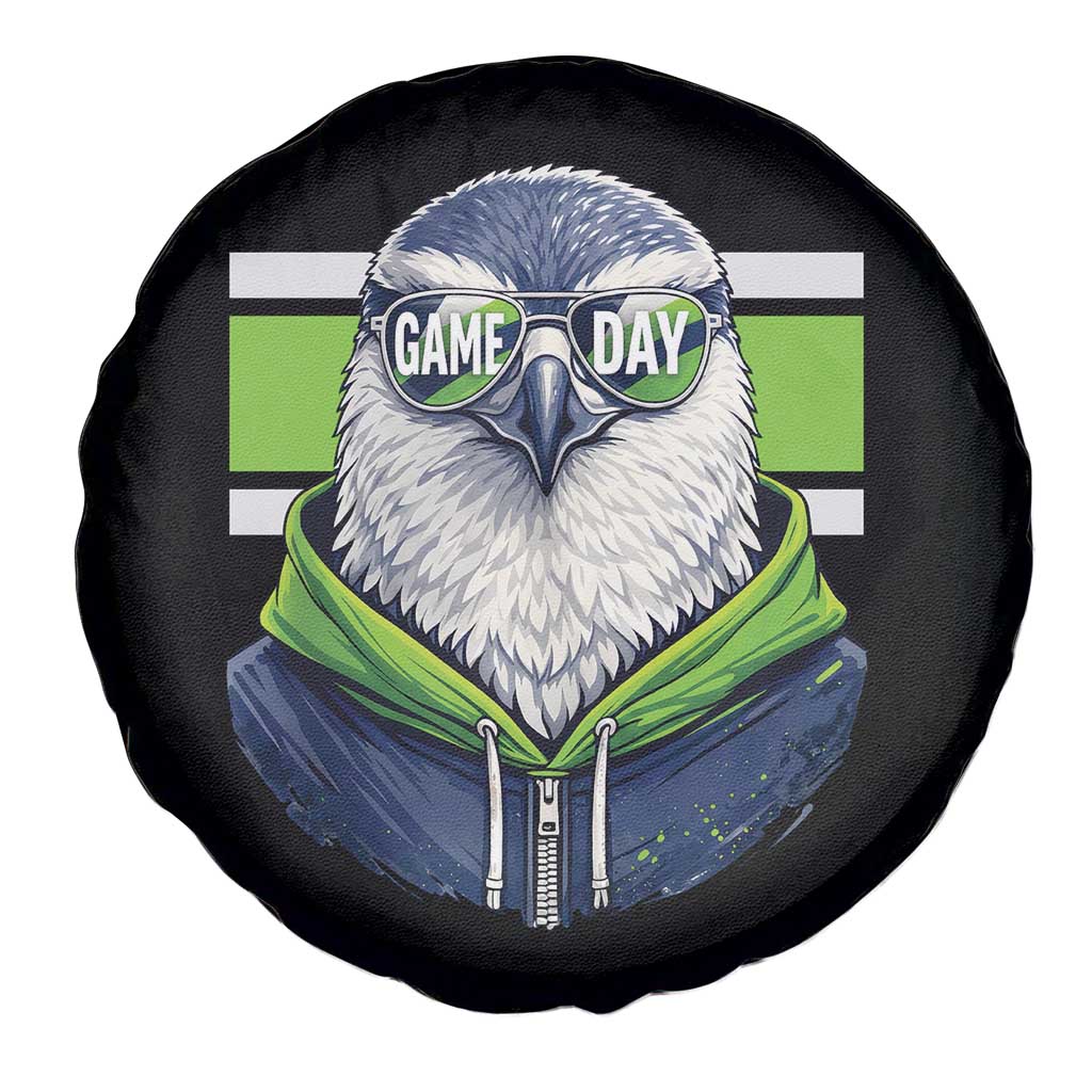 Cool Hawk Wearing Hoodie Graphic Spare Tire Cover Game Day Swagger TS02 Print Your Wear