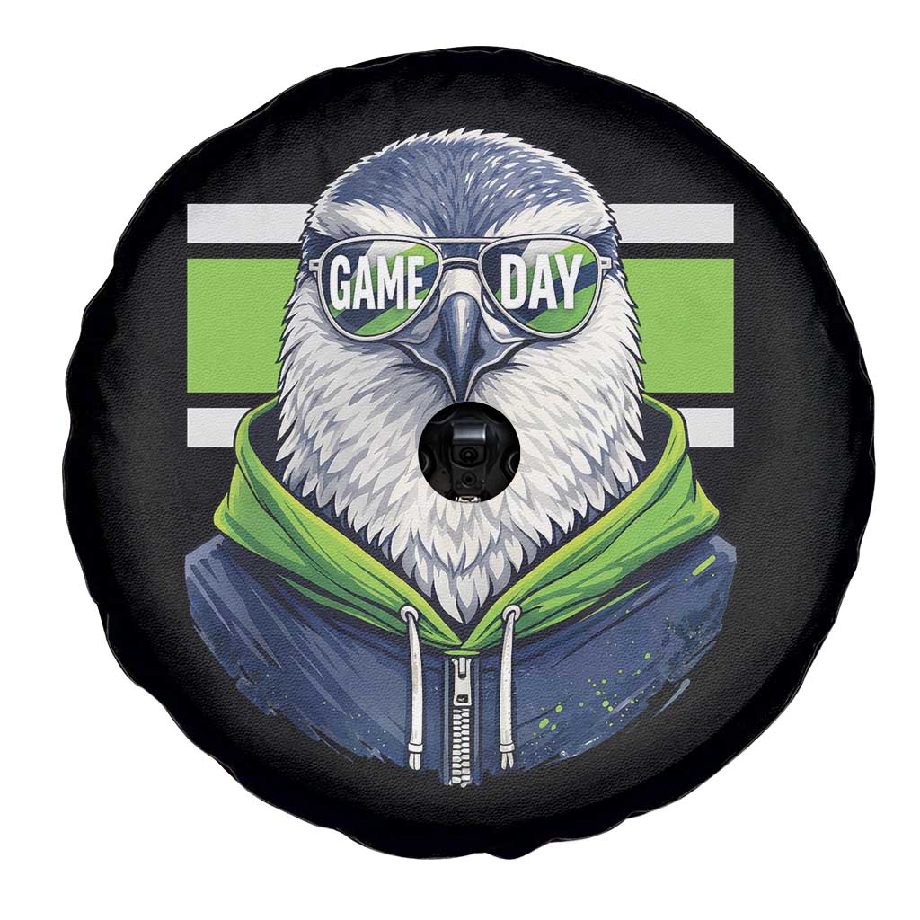 Cool Hawk Wearing Hoodie Graphic Spare Tire Cover Game Day Swagger TS02 Print Your Wear