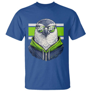 Cool Hawk Wearing Hoodie Graphic T Shirt Game Day Swagger TS02 Royal Blue Print Your Wear