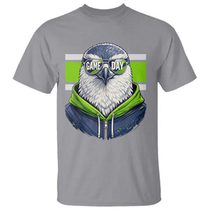 Cool Hawk Wearing Hoodie Graphic T Shirt Game Day Swagger TS02 Sport Gray Print Your Wear