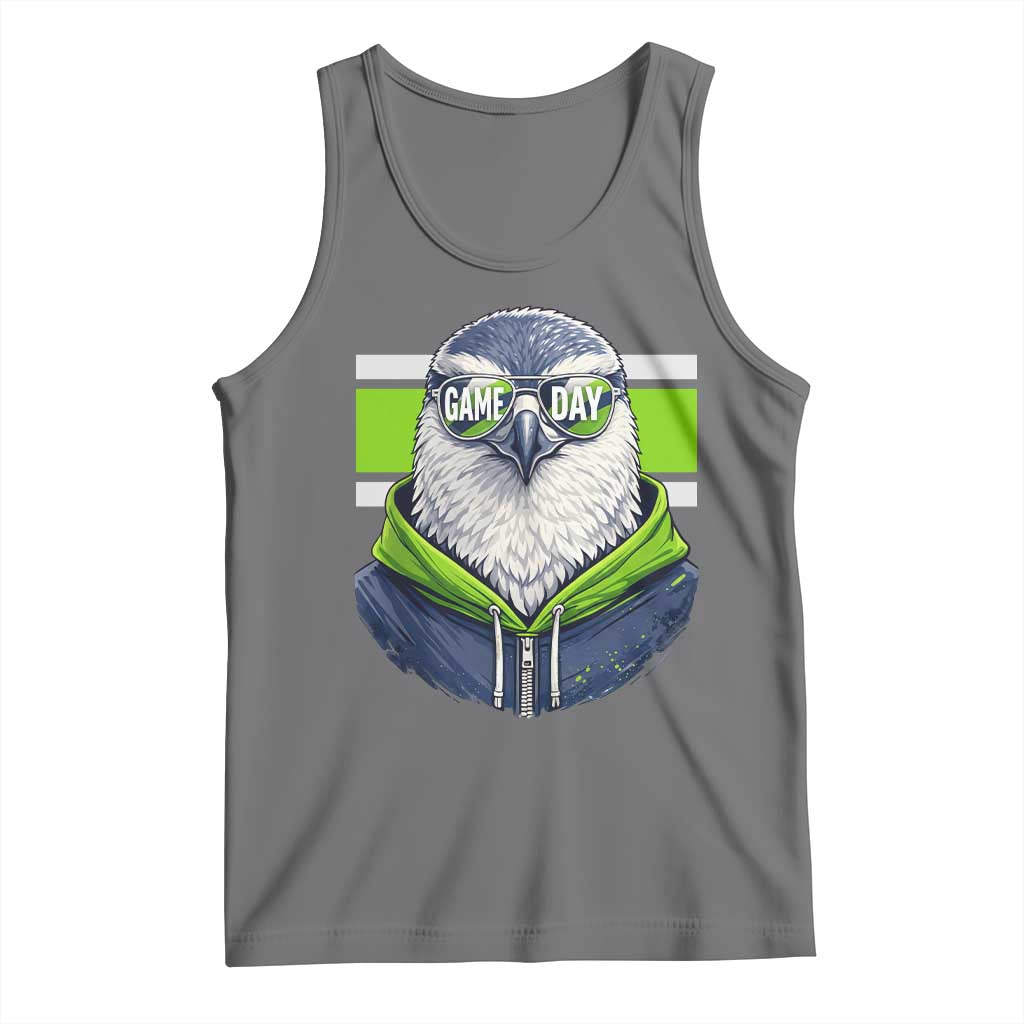 Cool Hawk Wearing Hoodie Graphic Tank Top Game Day Swagger TS02 Black Heather Print Your Wear