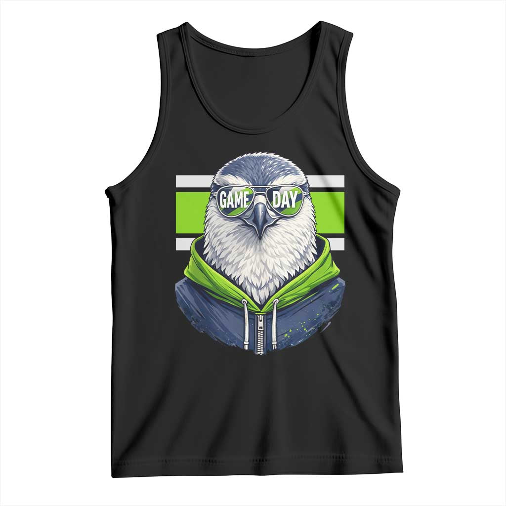 Cool Hawk Wearing Hoodie Graphic Tank Top Game Day Swagger TS02 Black Print Your Wear