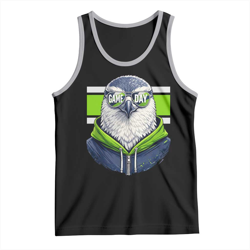 Cool Hawk Wearing Hoodie Graphic Tank Top Game Day Swagger TS02 Black Athletic Heather Print Your Wear