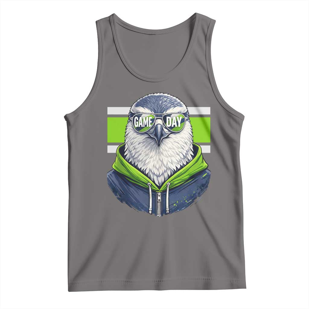 Cool Hawk Wearing Hoodie Graphic Tank Top Game Day Swagger TS02 Deep Heather Print Your Wear