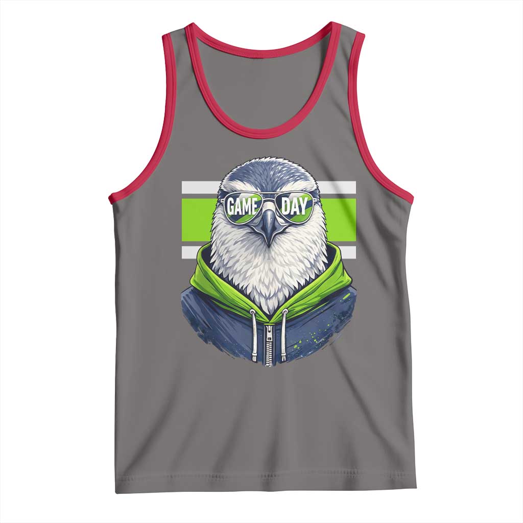 Cool Hawk Wearing Hoodie Graphic Tank Top Game Day Swagger TS02 Deep Heather Red Print Your Wear