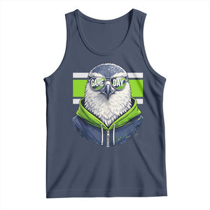 Cool Hawk Wearing Hoodie Graphic Tank Top Game Day Swagger TS02 Navy Print Your Wear
