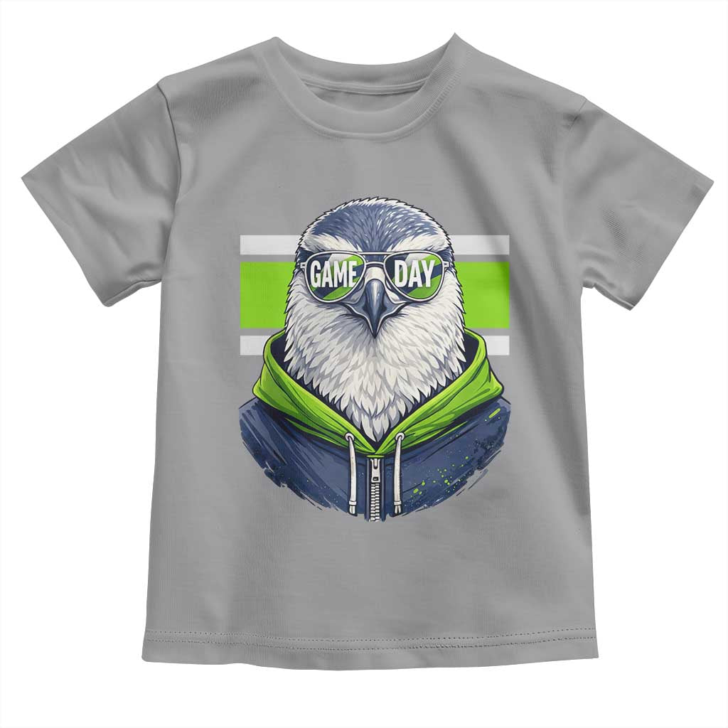 Cool Hawk Wearing Hoodie Graphic Toddler T Shirt Game Day Swagger TS02 Sport Gray Print Your Wear