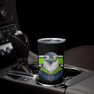 Cool Hawk Wearing Hoodie Graphic Tumbler Cup Game Day Swagger TS02 Print Your Wear