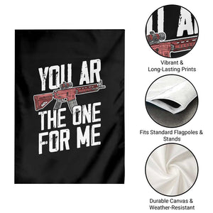 Funny Gun Lover Valentine Pun Garden Flag You AR the One for Me Tactical Romance TS02 Print Your Wear
