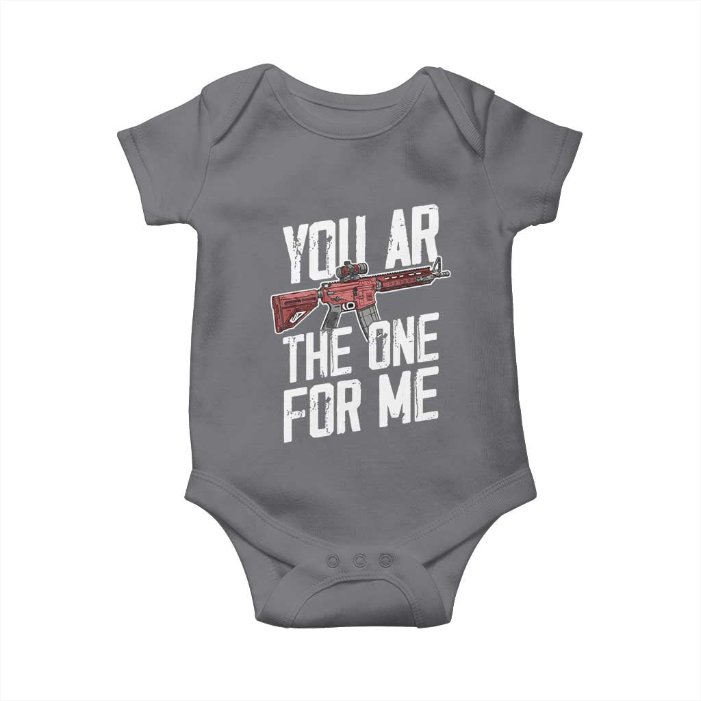 Funny Gun Lover Valentine Pun Baby Onesie You AR the One for Me Tactical Romance TS02 Charcoal Print Your Wear