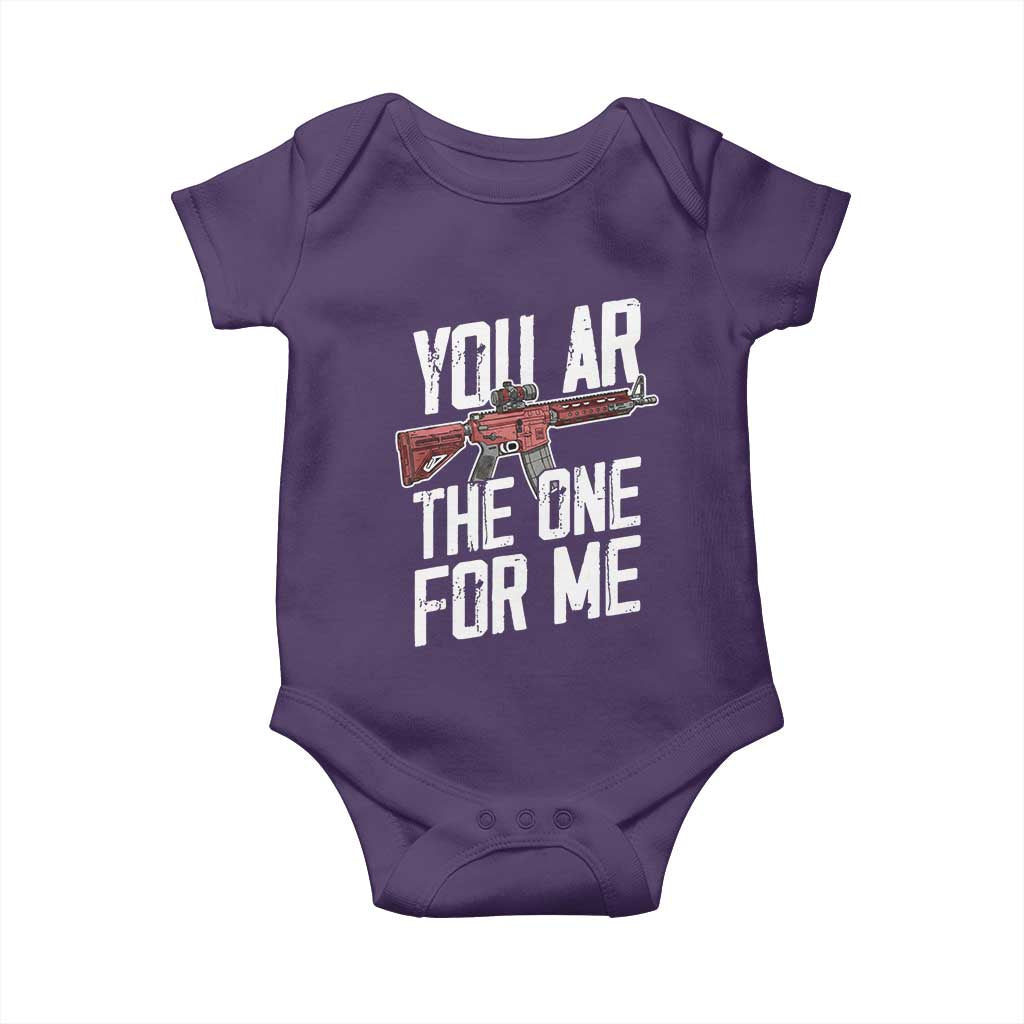Funny Gun Lover Valentine Pun Baby Onesie You AR the One for Me Tactical Romance TS02 Purple Print Your Wear