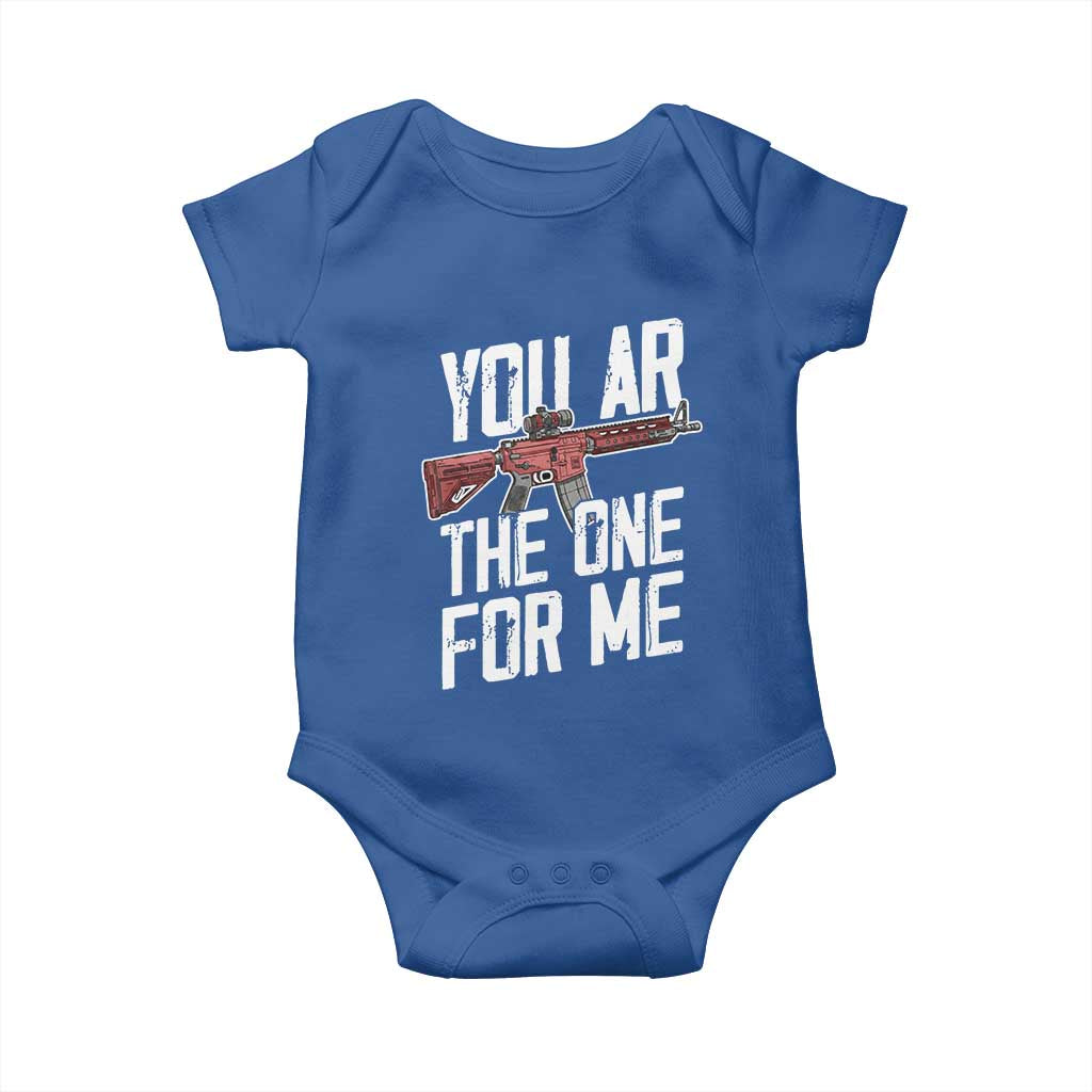 Funny Gun Lover Valentine Pun Baby Onesie You AR the One for Me Tactical Romance TS02 Royal Blue Print Your Wear