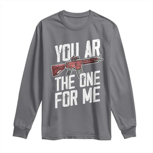 Funny Gun Lover Valentine Pun Long Sleeve Shirt You AR the One for Me Tactical Romance TS02 Charcoal Print Your Wear