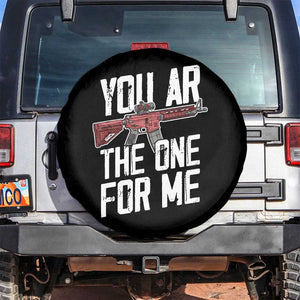 Funny Gun Lover Valentine Pun Spare Tire Cover You AR the One for Me Tactical Romance TS02 No hole Black Print Your Wear