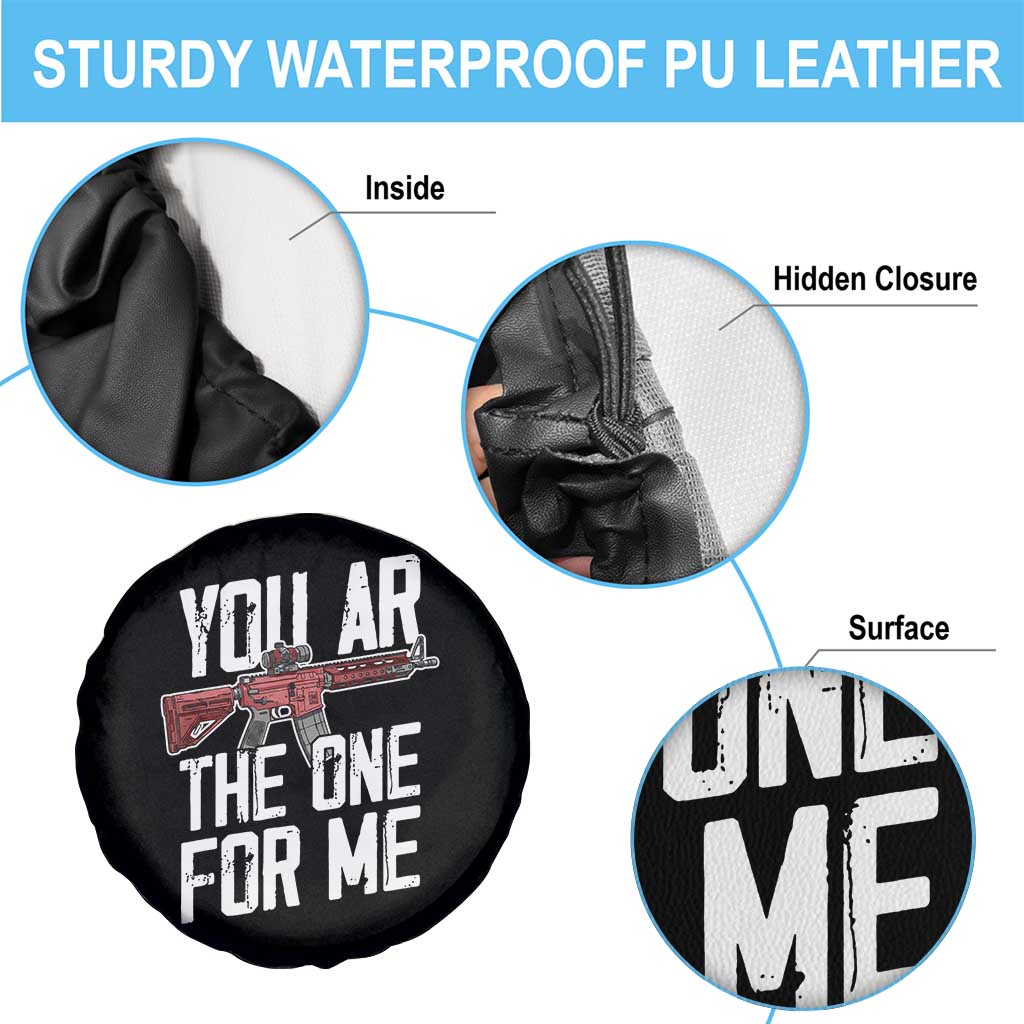 Funny Gun Lover Valentine Pun Spare Tire Cover You AR the One for Me Tactical Romance TS02 Print Your Wear