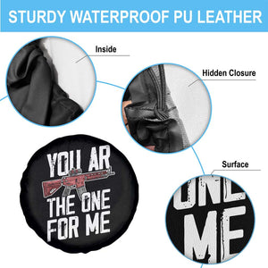 Funny Gun Lover Valentine Pun Spare Tire Cover You AR the One for Me Tactical Romance TS02 Print Your Wear