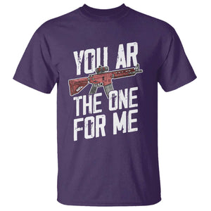Funny Gun Lover Valentine Pun T Shirt You AR the One for Me Tactical Romance TS02 Purple Print Your Wear