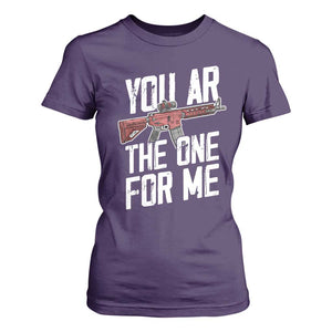 Funny Gun Lover Valentine Pun T Shirt For Women You AR the One for Me Tactical Romance TS02 Purple Print Your Wear