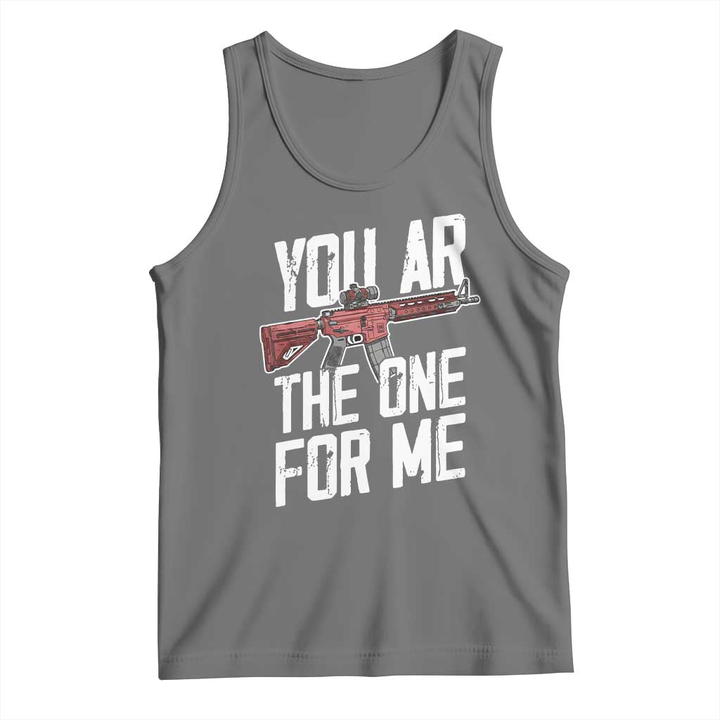 Funny Gun Lover Valentine Pun Tank Top You AR the One for Me Tactical Romance TS02 Black Heather Print Your Wear