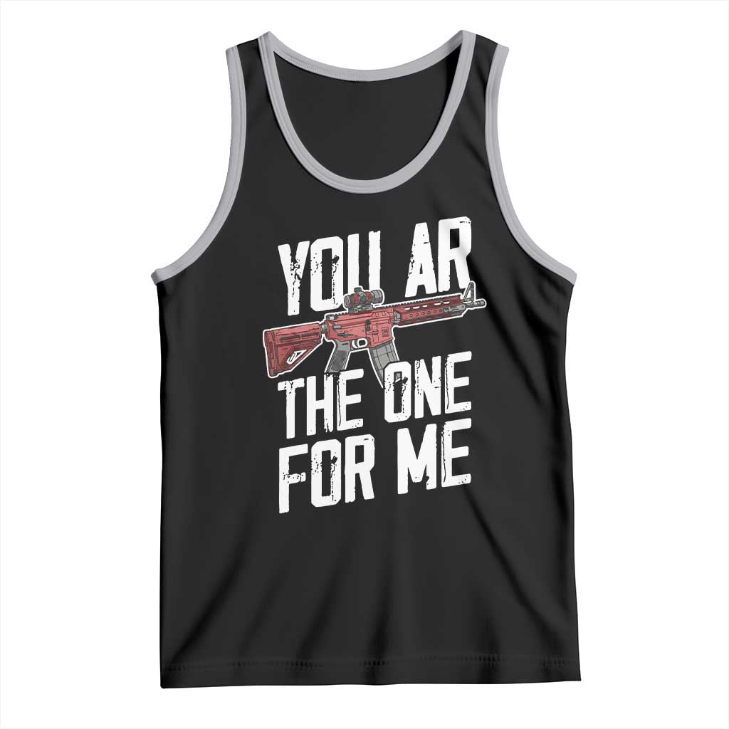 Funny Gun Lover Valentine Pun Tank Top You AR the One for Me Tactical Romance TS02 Black Athletic Heather Print Your Wear