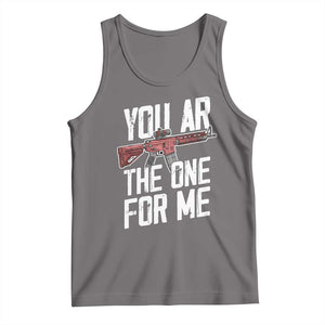 Funny Gun Lover Valentine Pun Tank Top You AR the One for Me Tactical Romance TS02 Deep Heather Print Your Wear