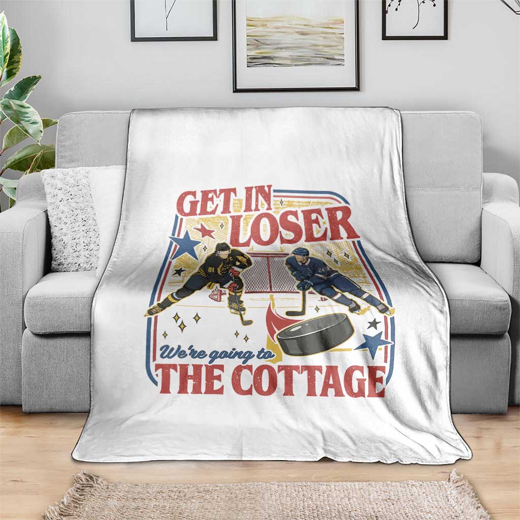 Get In Loser We’re Going To The Cottage Throw Blanket Hockey Romance LGBT Retro Summer Road Trip TS02 Print Your Wear