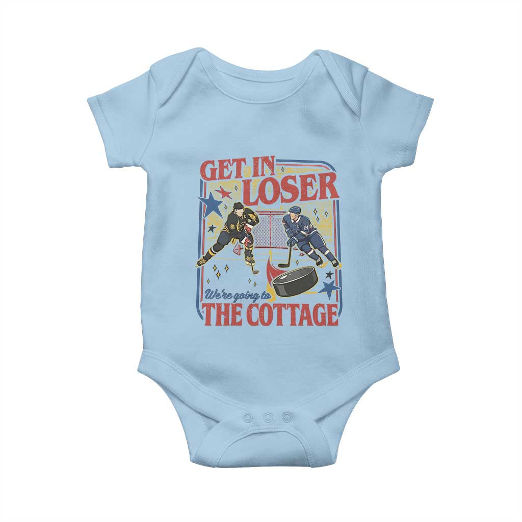 Get In Loser We’re Going To The Cottage Baby Onesie Hockey Romance LGBT Retro Summer Road Trip TS02 Light Blue Print Your Wear