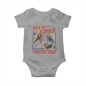 Get In Loser We’re Going To The Cottage Baby Onesie Hockey Romance LGBT Retro Summer Road Trip TS02 Sport Gray Print Your Wear