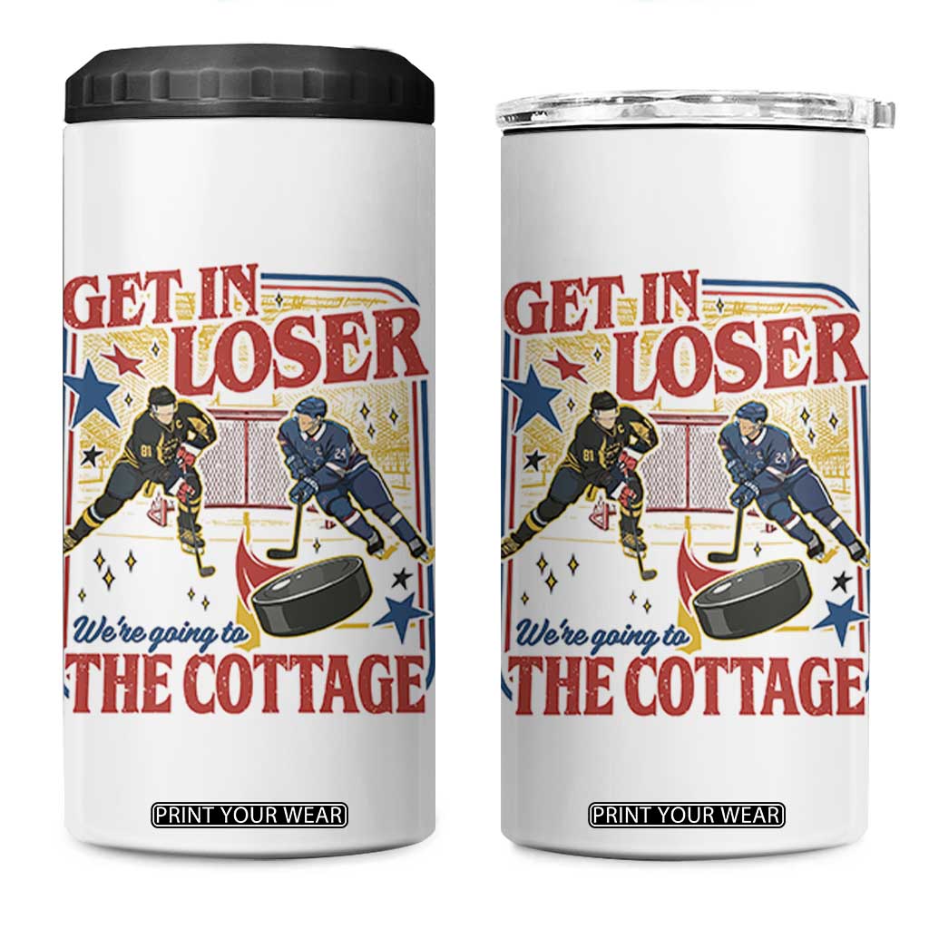 Get In Loser We’re Going To The Cottage 4 in 1 Can Cooler Tumbler Hockey Romance LGBT Retro Summer Road Trip TS02 One Size: 16 oz White Print Your Wear