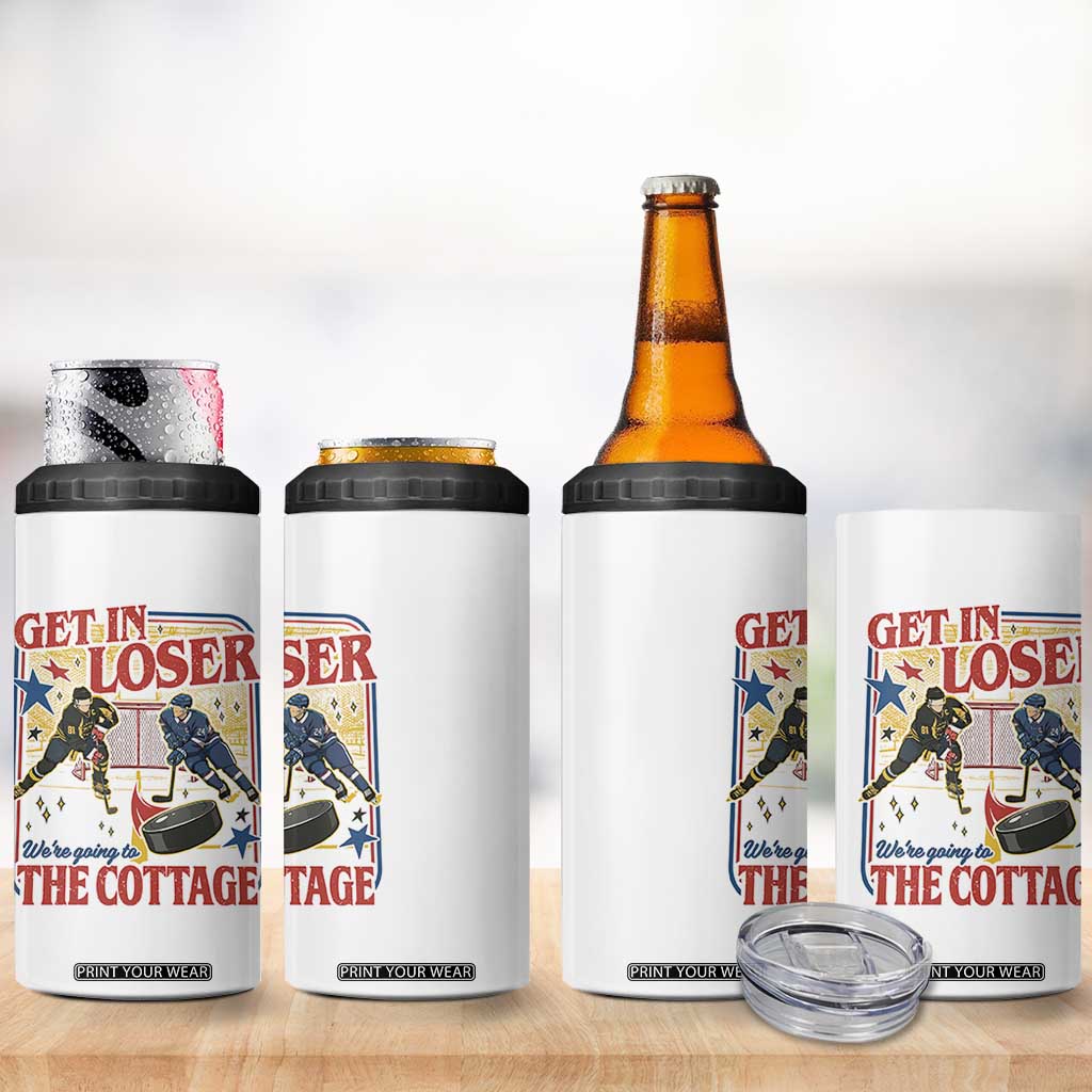 Get In Loser We’re Going To The Cottage 4 in 1 Can Cooler Tumbler Hockey Romance LGBT Retro Summer Road Trip TS02 Print Your Wear