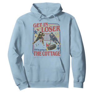 Get In Loser We’re Going To The Cottage Hoodie Hockey Romance LGBT Retro Summer Road Trip TS02 Light Blue Print Your Wear
