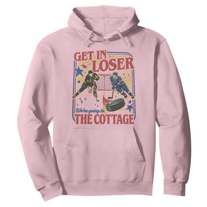Get In Loser We’re Going To The Cottage Hoodie Hockey Romance LGBT Retro Summer Road Trip TS02 Light Pink Print Your Wear