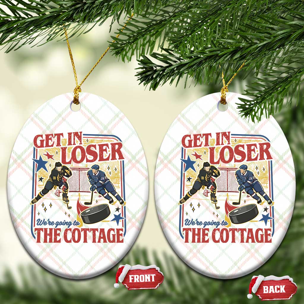 Get In Loser We’re Going To The Cottage Ceramic Ornament Hockey Romance LGBT Retro Summer Road Trip TS02 Print Your Wear