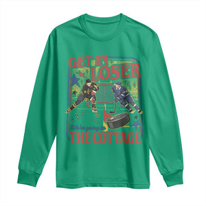 Get In Loser We’re Going To The Cottage Long Sleeve Shirt Hockey Romance LGBT Retro Summer Road Trip TS02 Irish Green Print Your Wear