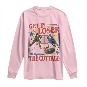 Get In Loser We’re Going To The Cottage Long Sleeve Shirt Hockey Romance LGBT Retro Summer Road Trip TS02 Light Pink Print Your Wear