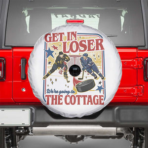 Get In Loser We’re Going To The Cottage Spare Tire Cover Hockey Romance LGBT Retro Summer Road Trip TS02 White Print Your Wear