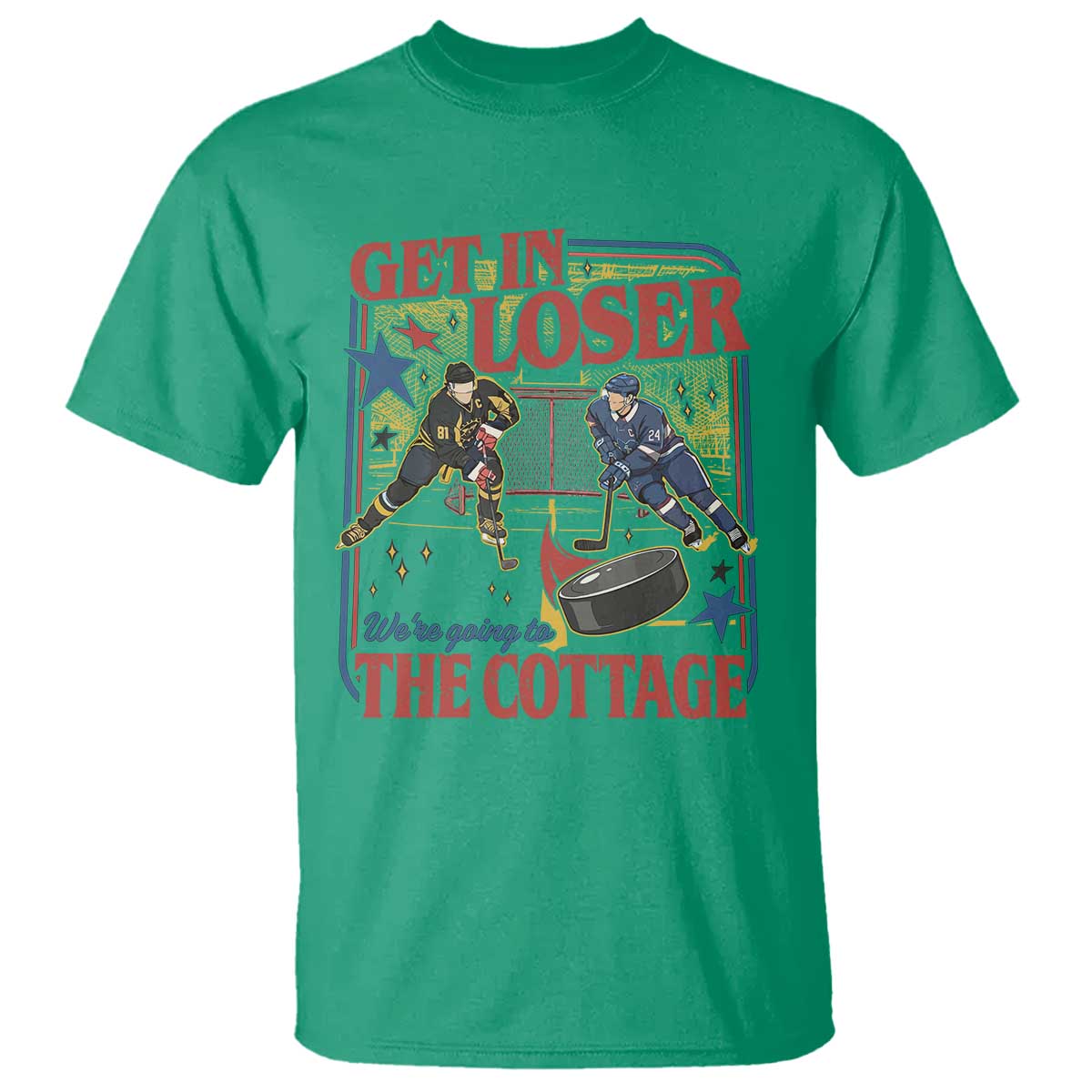 Get In Loser We’re Going To The Cottage T Shirt Hockey Romance LGBT Retro Summer Road Trip TS02 Irish Green Print Your Wear